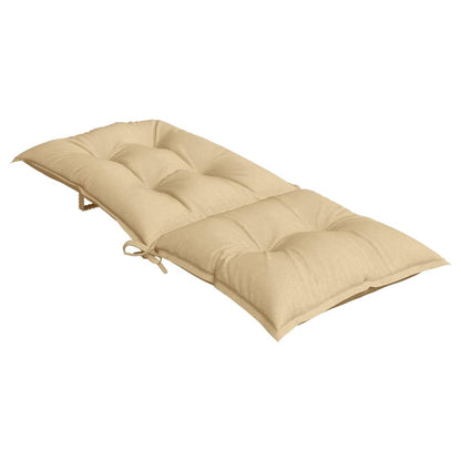 Hochlehner-Auflagen 4 Stk. Melange Beige 120x50x7 cm Stoff