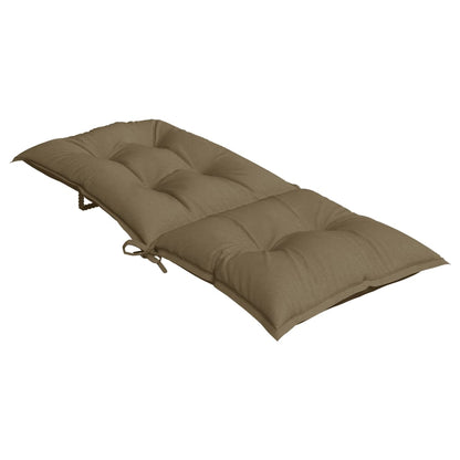 Hochlehner-Auflagen 6 Stk. Melange Taupe 120x50x7 cm Stoff