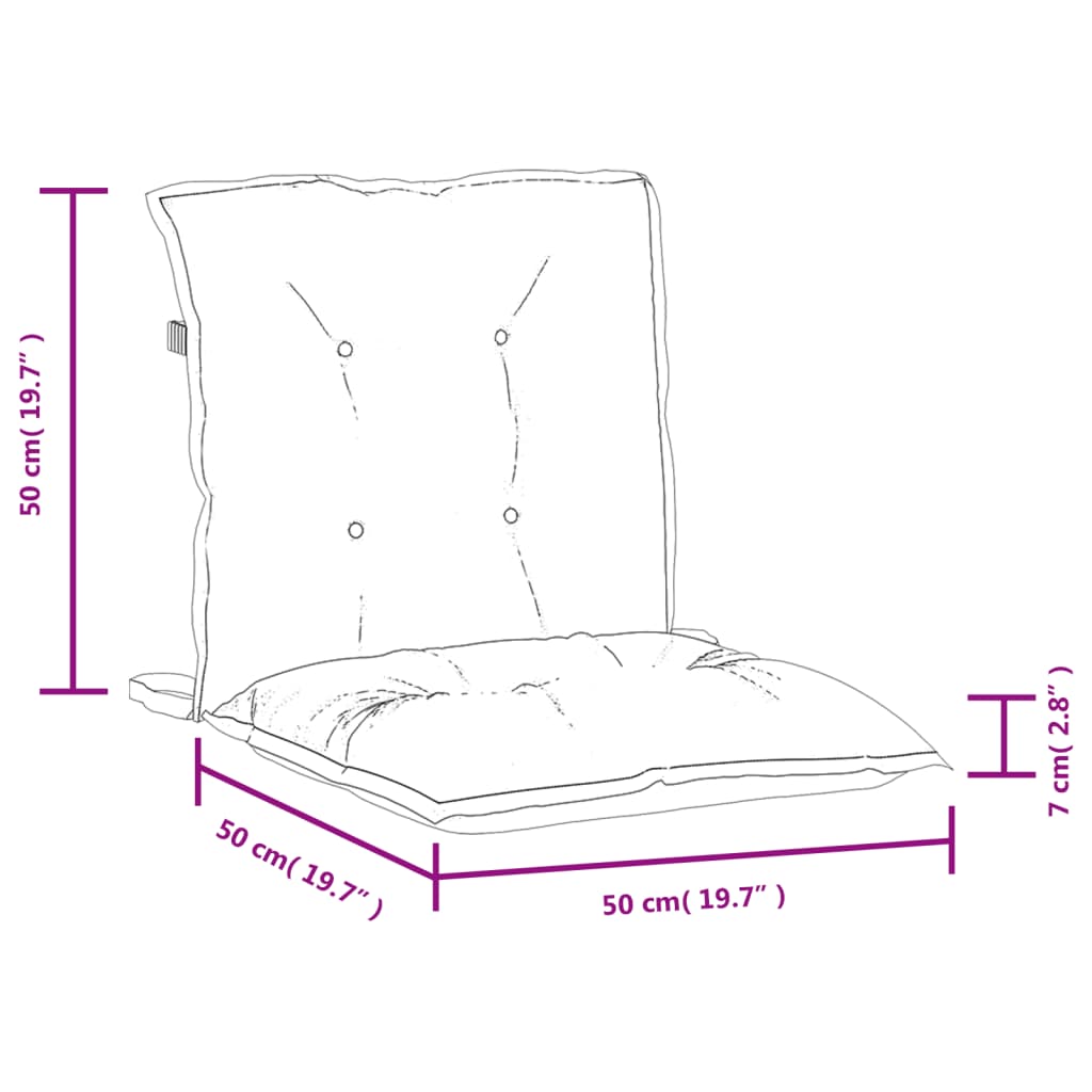 Niedriglehner-Auflagen 2 Stk. Dunkelgrau 100x50x7 cm Stoff