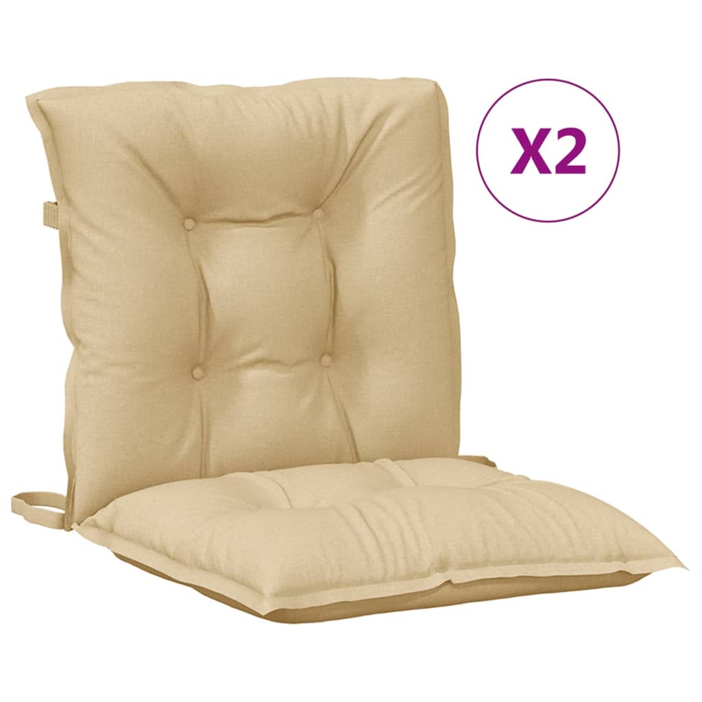 Niedriglehner-Auflagen 2 Stk. Melange Beige 100x50x7 cm Stoff