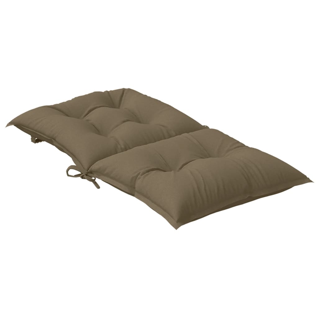 Niedriglehner-Auflagen 2 Stk. Melange Taupe 100x50x7 cm Stoff