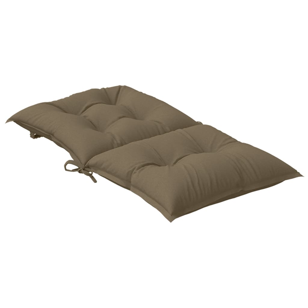 Niedriglehner-Auflagen 4 Stk. Melange Taupe 100x50x7 cm Stoff