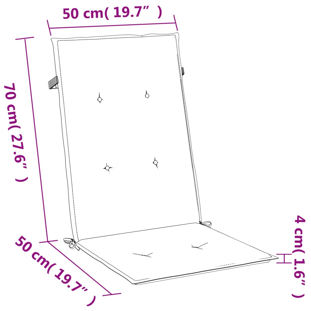 Hochlehner-Auflagen 4 Stk. Melange Dunkelgrau 120x50x4 cm Stoff