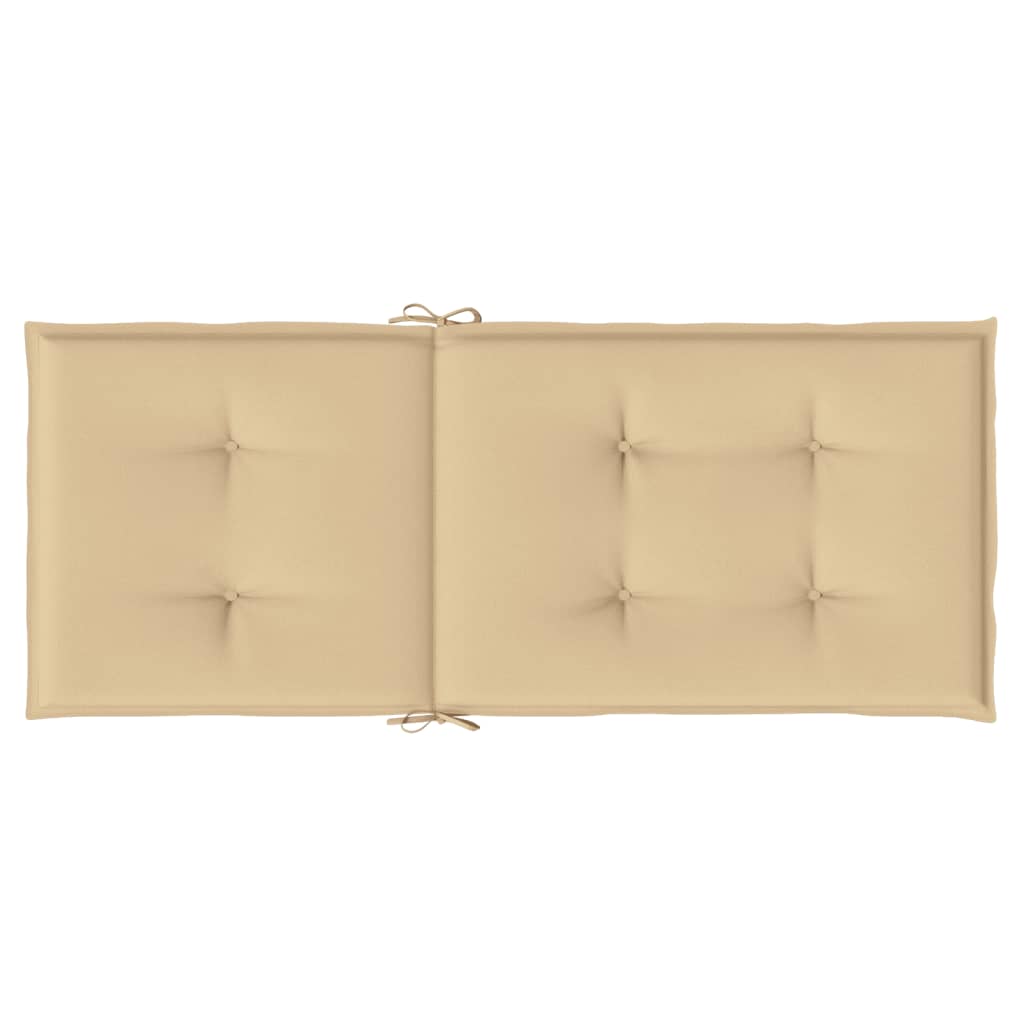 Hochlehner-Auflagen 2 Stk. Melange Beige 120x50x4 cm Stoff