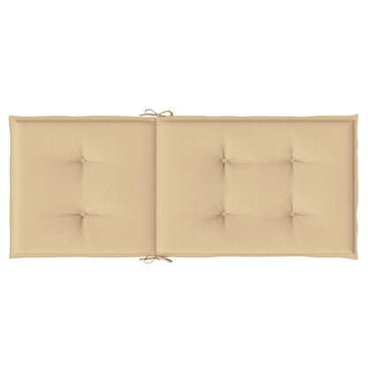 Hochlehner-Auflagen 2 Stk. Melange Beige 120x50x4 cm Stoff