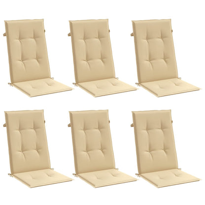 Hochlehner-Auflagen 6 Stk. Melange Beige 120x50x4 cm Stoff