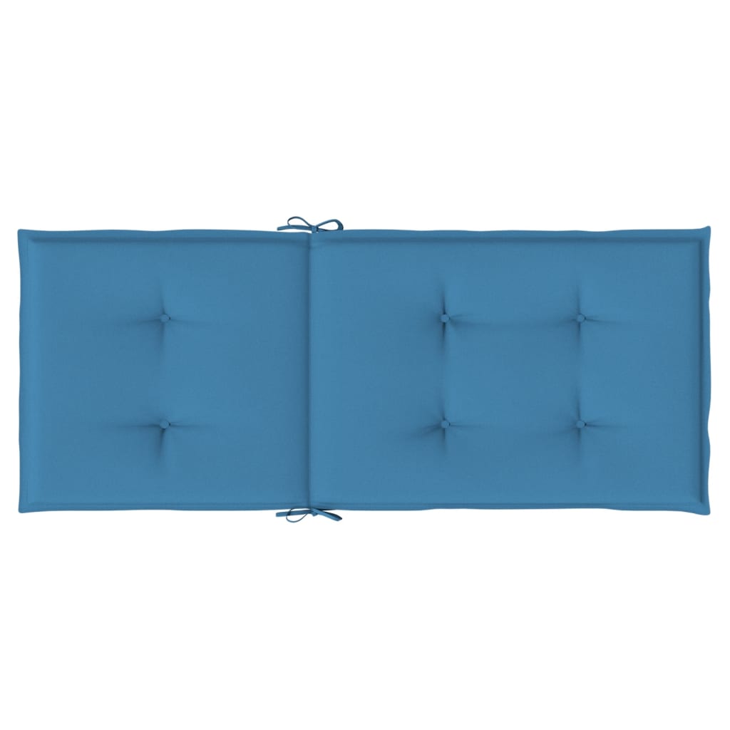 Hochlehner-Auflagen 2 Stk. Melange Blau 120x50x4 cm Stoff