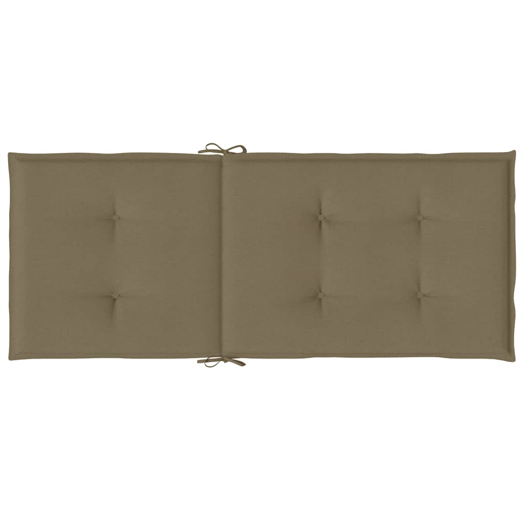 Hochlehner-Auflagen 2 Stk. Melange Taupe 120x50x4 cm Stoff