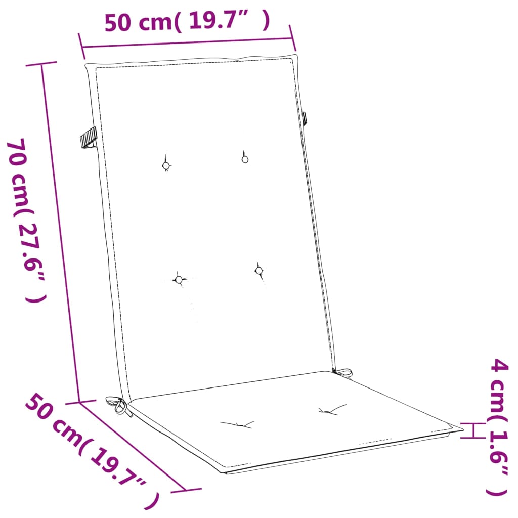 Hochlehner-Auflagen 4 Stk. Melange Taupe 120x50x4 cm Stoff