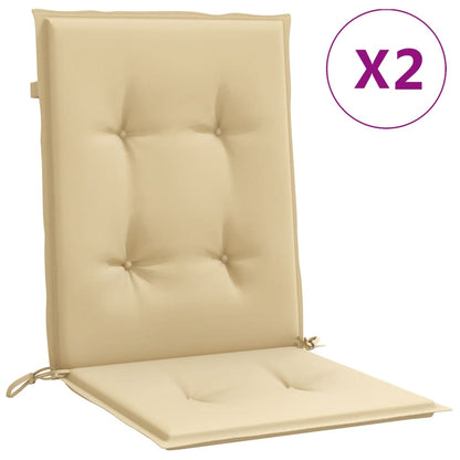 Niedriglehner-Auflagen 2 Stk. Melange Beige 100x50x4 cm Stoff