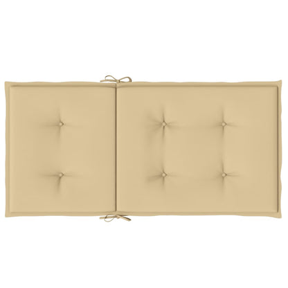 Niedriglehner-Auflagen 2 Stk. Melange Beige 100x50x4 cm Stoff