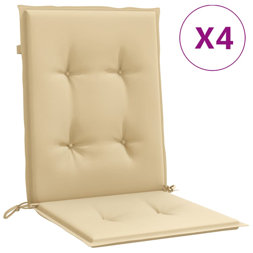 Niedriglehner-Auflagen 4 Stk. Melange Beige 100x50x4 cm Stoff