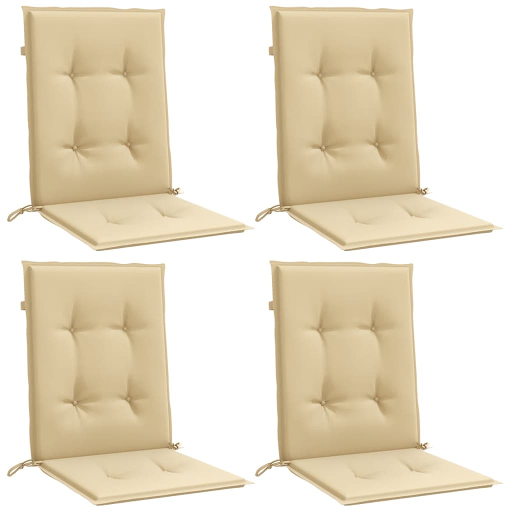 Niedriglehner-Auflagen 4 Stk. Melange Beige 100x50x4 cm Stoff