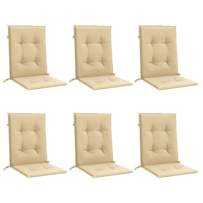 Niedriglehner-Auflagen 6 Stk. Melange Beige 100x50x4 cm Stoff