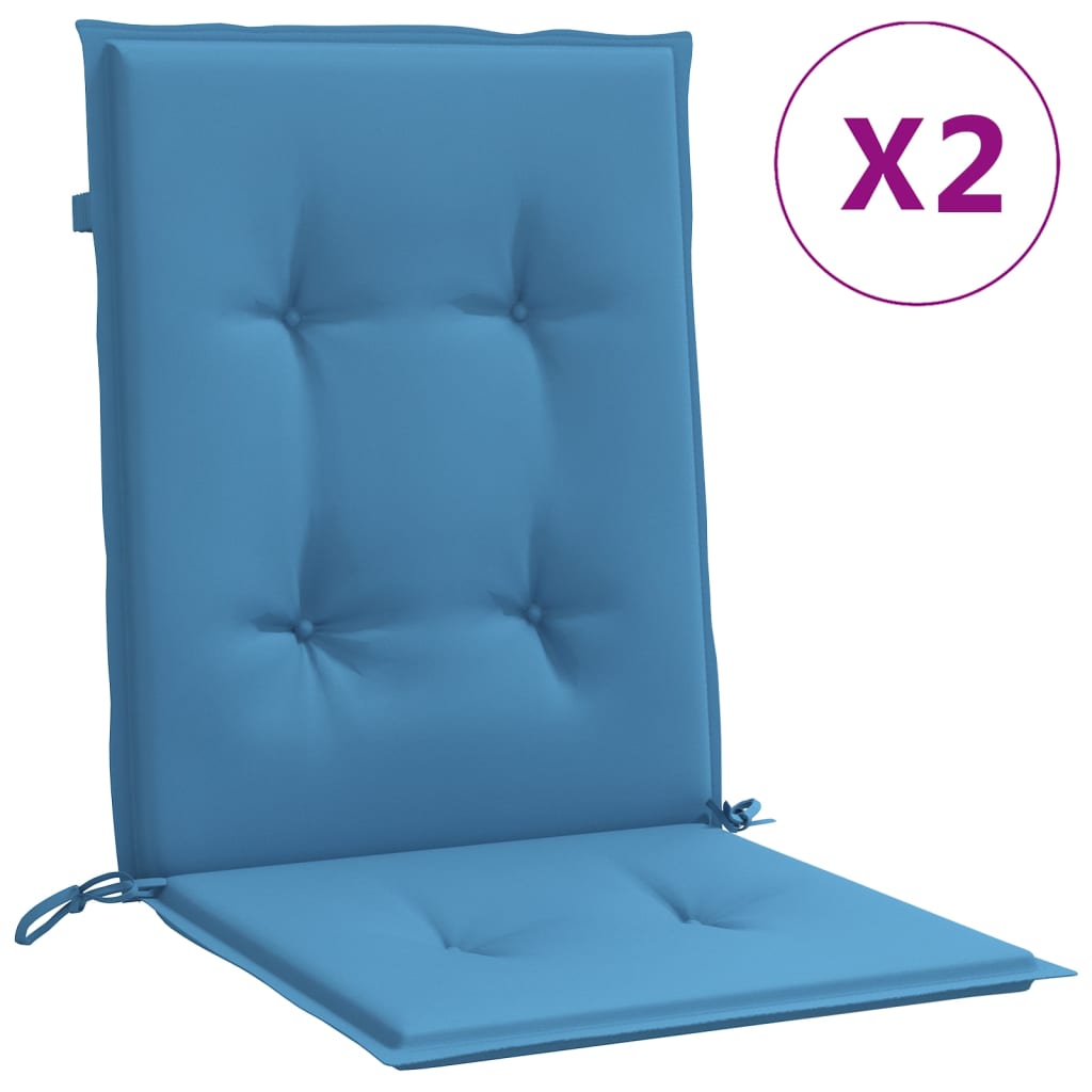 Niedriglehner-Auflagen 2 Stk. Melange Blau 100x50x4 cm Stoff