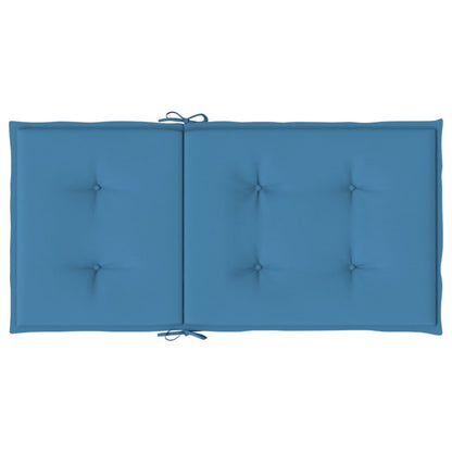 Niedriglehner-Auflagen 2 Stk. Melange Blau 100x50x4 cm Stoff