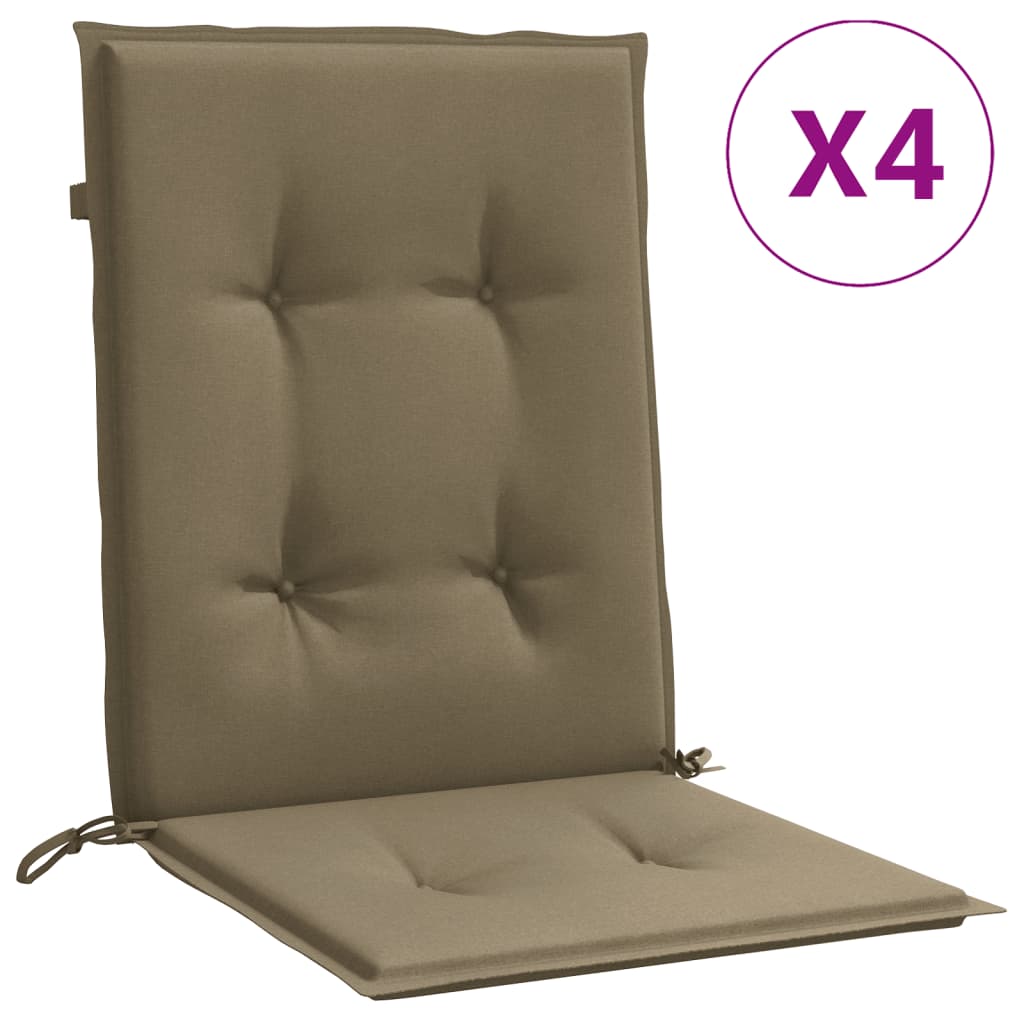 Niedriglehner-Auflagen 4 Stk. Melange Taupe 100x50x4 cm Stoff