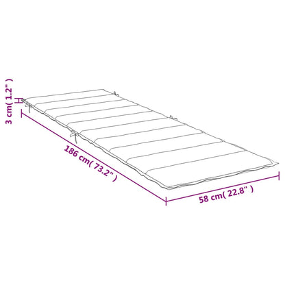 Sonnenliegen-Auflage Melange Anthrazit 186x58x3 cm Stoff