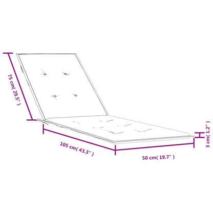 Liegestuhl-Auflage Melange Hellgrau (75+105)x50x3 cm Stoff