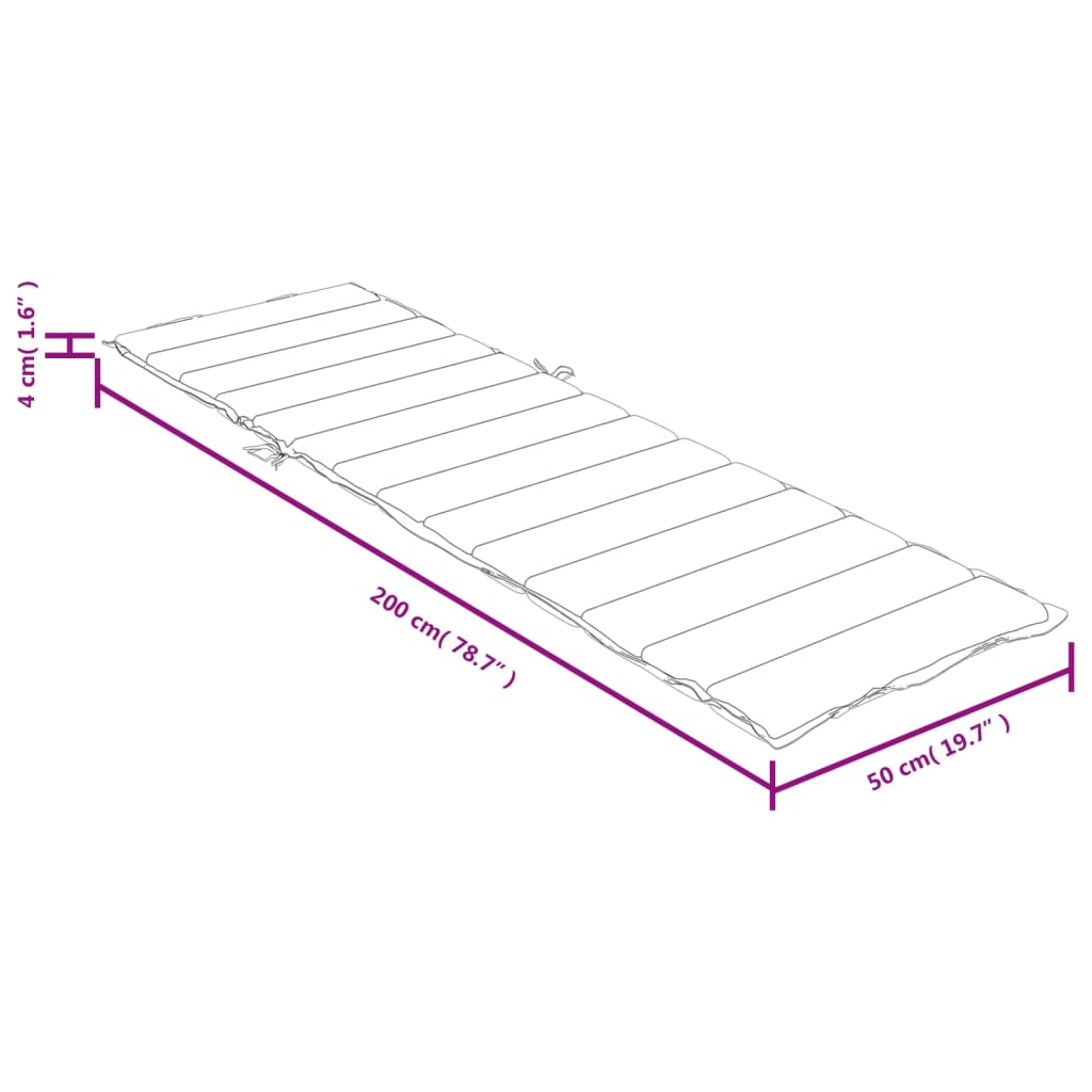 Sonnenliegen-Auflage Melange Anthrazit 200x50x4 cm Stoff