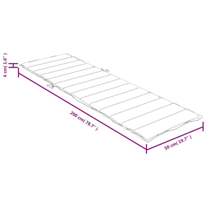 Sonnenliegen-Auflage Melange Anthrazit 200x50x4 cm Stoff