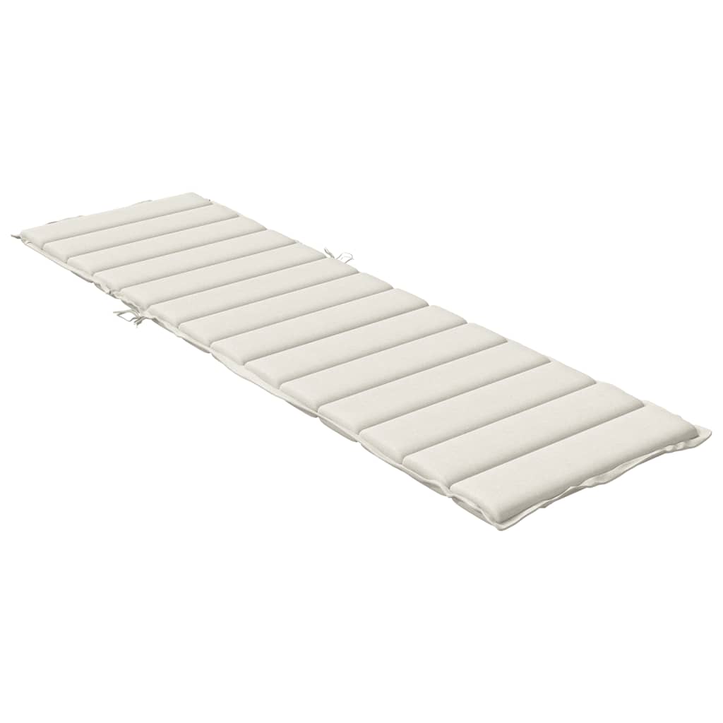 Sonnenliegen-Auflage Melange Creme 200x50x4 cm Stoff