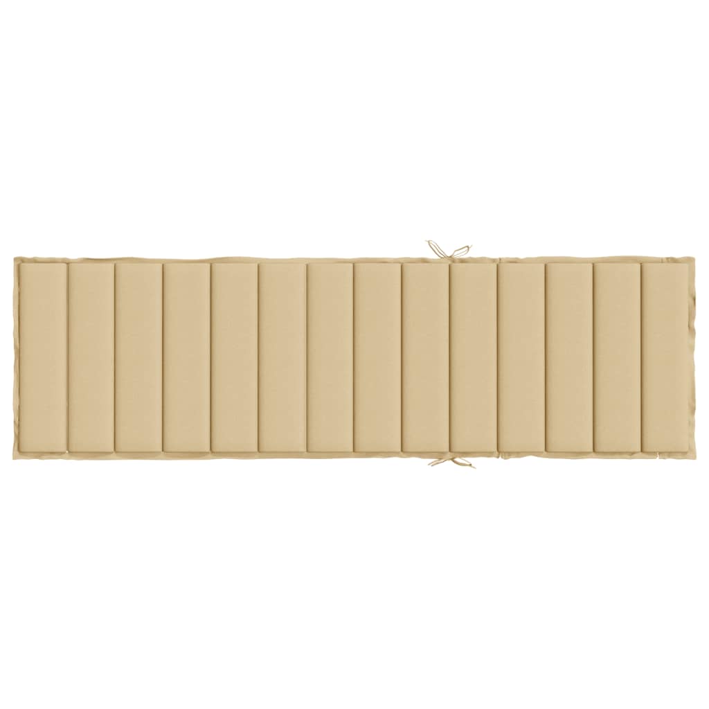 Sonnenliegen-Auflage Melange Beige 200x50x4 cm Stoff