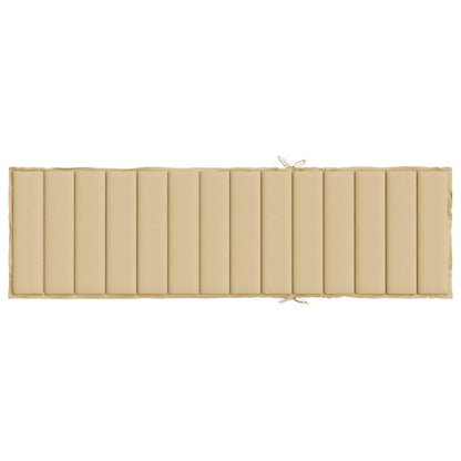 Sonnenliegen-Auflage Melange Beige 200x50x4 cm Stoff