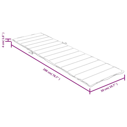 Sonnenliegen-Auflage Melange Rot 200x50x4 cm Stoff