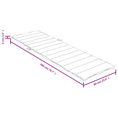 Sonnenliegen-Auflage Melange Anthrazit 200x60x4 cm Stoff