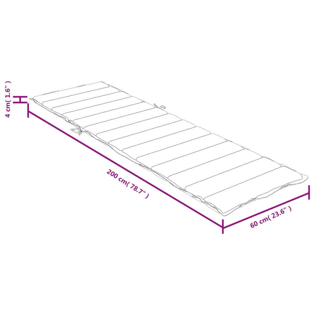 Sonnenliegen-Auflage Melange Dunkelgrau 200x60x4 cm Stoff