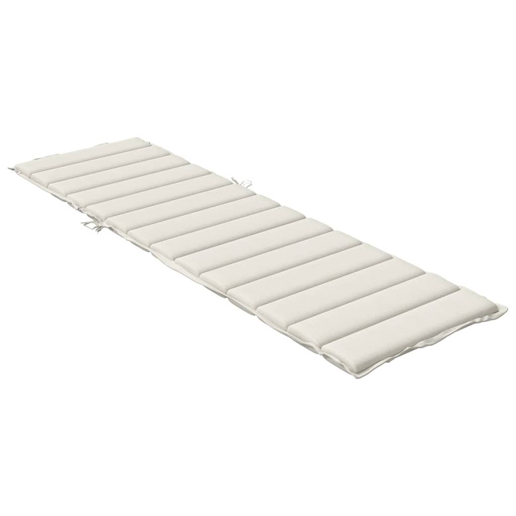 Sonnenliegen-Auflage Melange Creme 200x60x4 cm Stoff