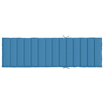 Sonnenliegen-Auflage Melange Blau 200x60x4 cm Stoff