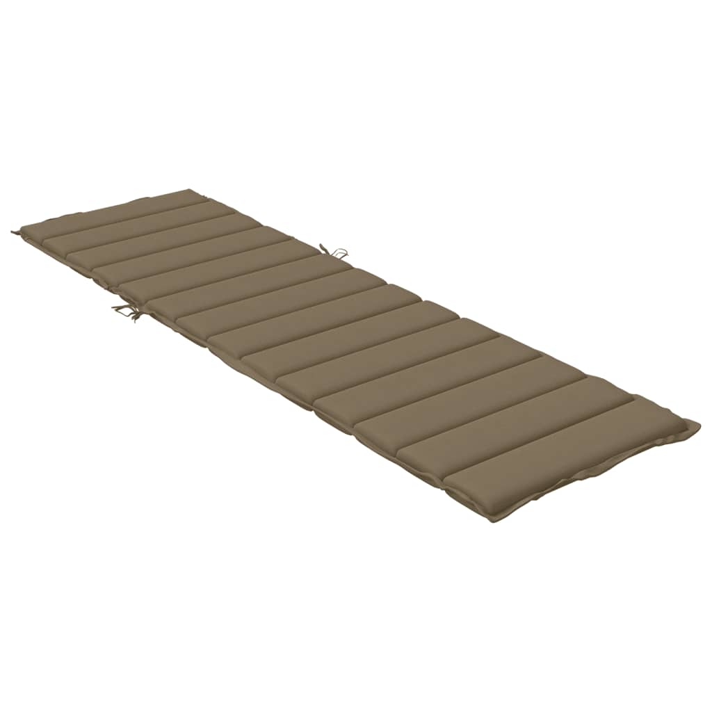 Sonnenliegen-Auflage Melange Taupe 200x60x4 cm Stoff