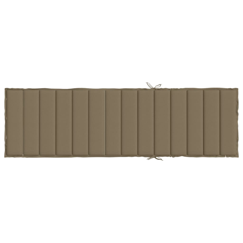 Sonnenliegen-Auflage Melange Taupe 200x60x4 cm Stoff