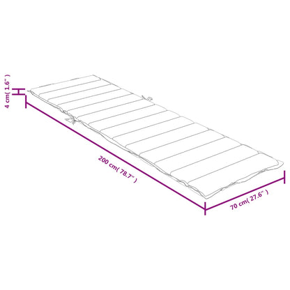 Sonnenliegen-Auflage Melange Creme 200x70x4 cm Stoff