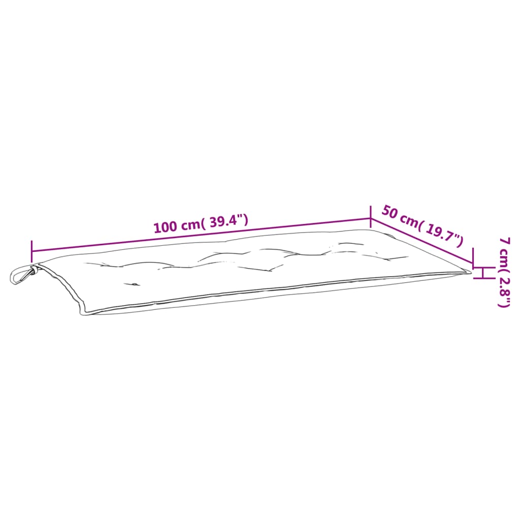 Gartenbank-Auflage Melange Rot 100x50x7 cm Stoff