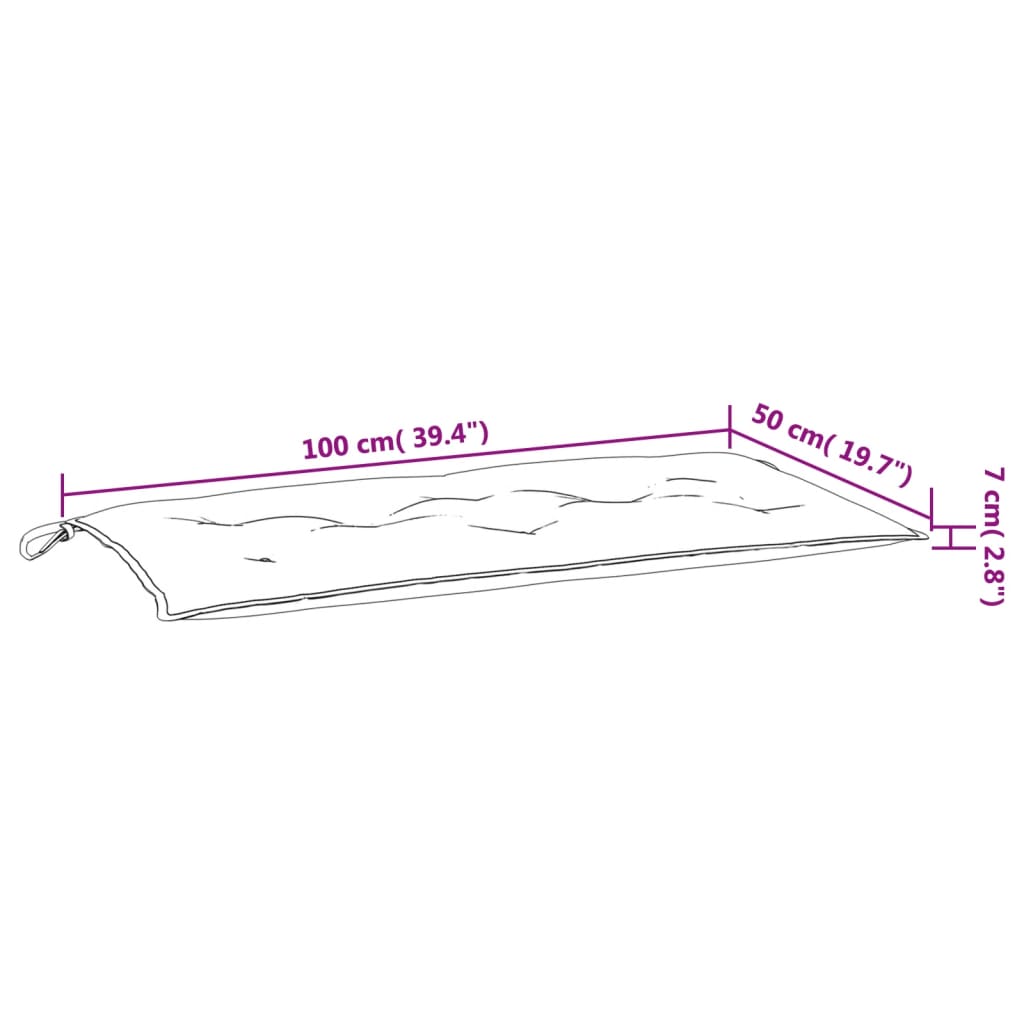 Gartenbank-Auflage Melange Weinrot 100x50x7 cm Stoff