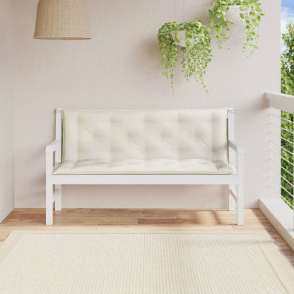 Gartenbank-Auflagen 2 Stk. Melange Creme 150x50x7 cm Stoff