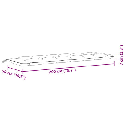 Gartenbank-Auflagen 2 Stk. Melange Blau 200x50x7 cm Stoff