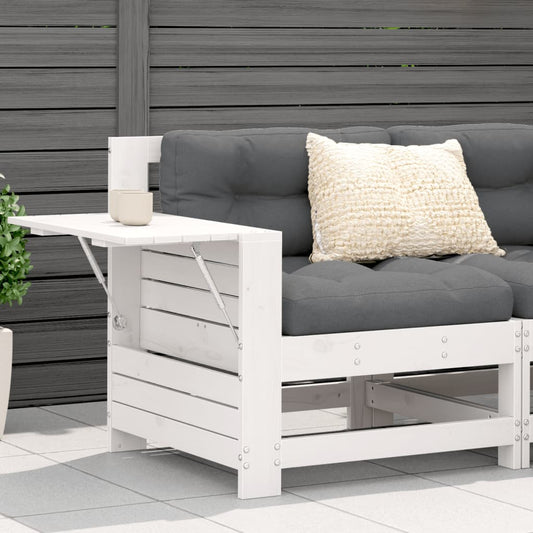 Gartensofa mit Armlehne und Beistelltisch Massivholz Kiefer