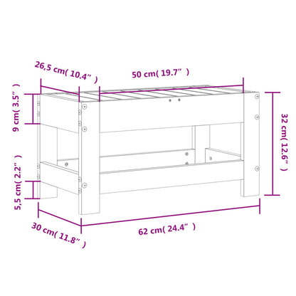 Gartenhocker 62x30x32 cm Massivholz Douglasie