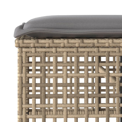 4-tlg. Garten-Sofagarnitur mit Kissen Beige Poly Rattan Glas