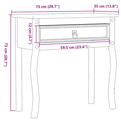 Konsolentisch Corona 73x35x73 cm Massivholz Kiefer