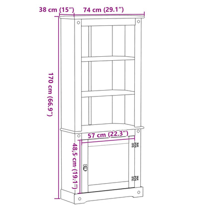 Highboard Corona 74x38x170 cm Massivholz Kiefer