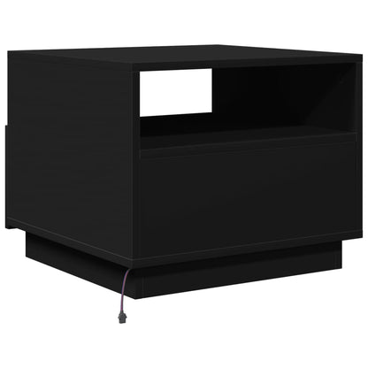 Couchtisch mit LED-Leuchten Schwarz 50x49x40 cm