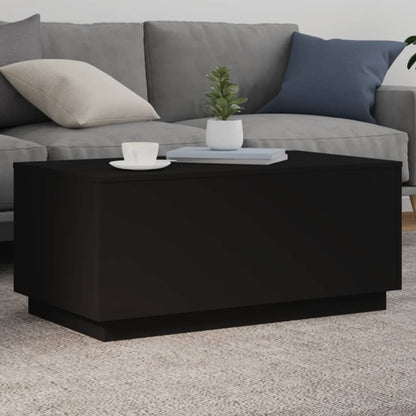 Couchtisch mit LED-Leuchten Schwarz 90x50x40 cm