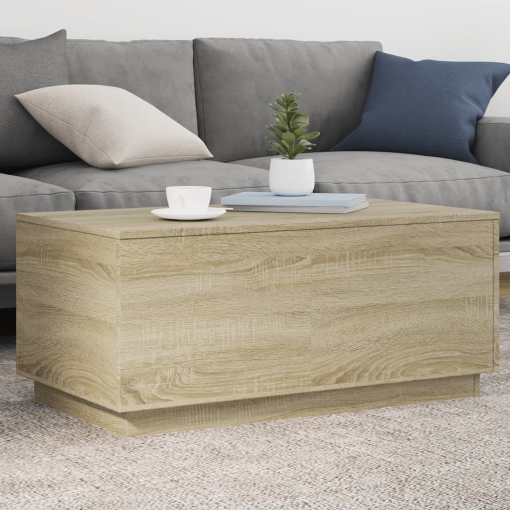 Couchtisch mit LED-Leuchten Sonoma-Eiche 90x50x40 cm