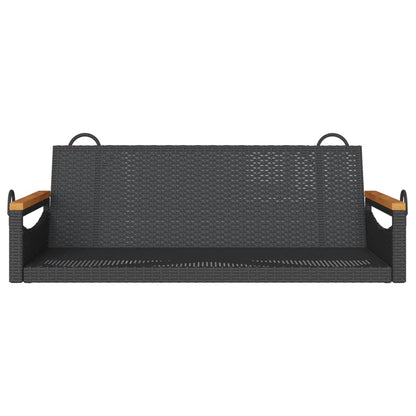 Hängebank Schwarz 109x62x40 cm Poly Rattan