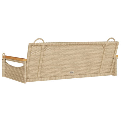 Hängebank Beige 109x62x40 cm Poly Rattan